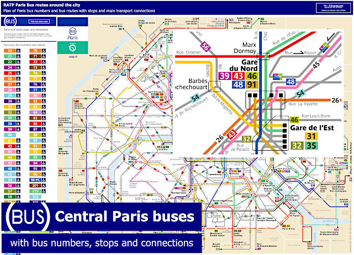 Paris Bus Route Maps With City Street Plan In PDF Or Image 