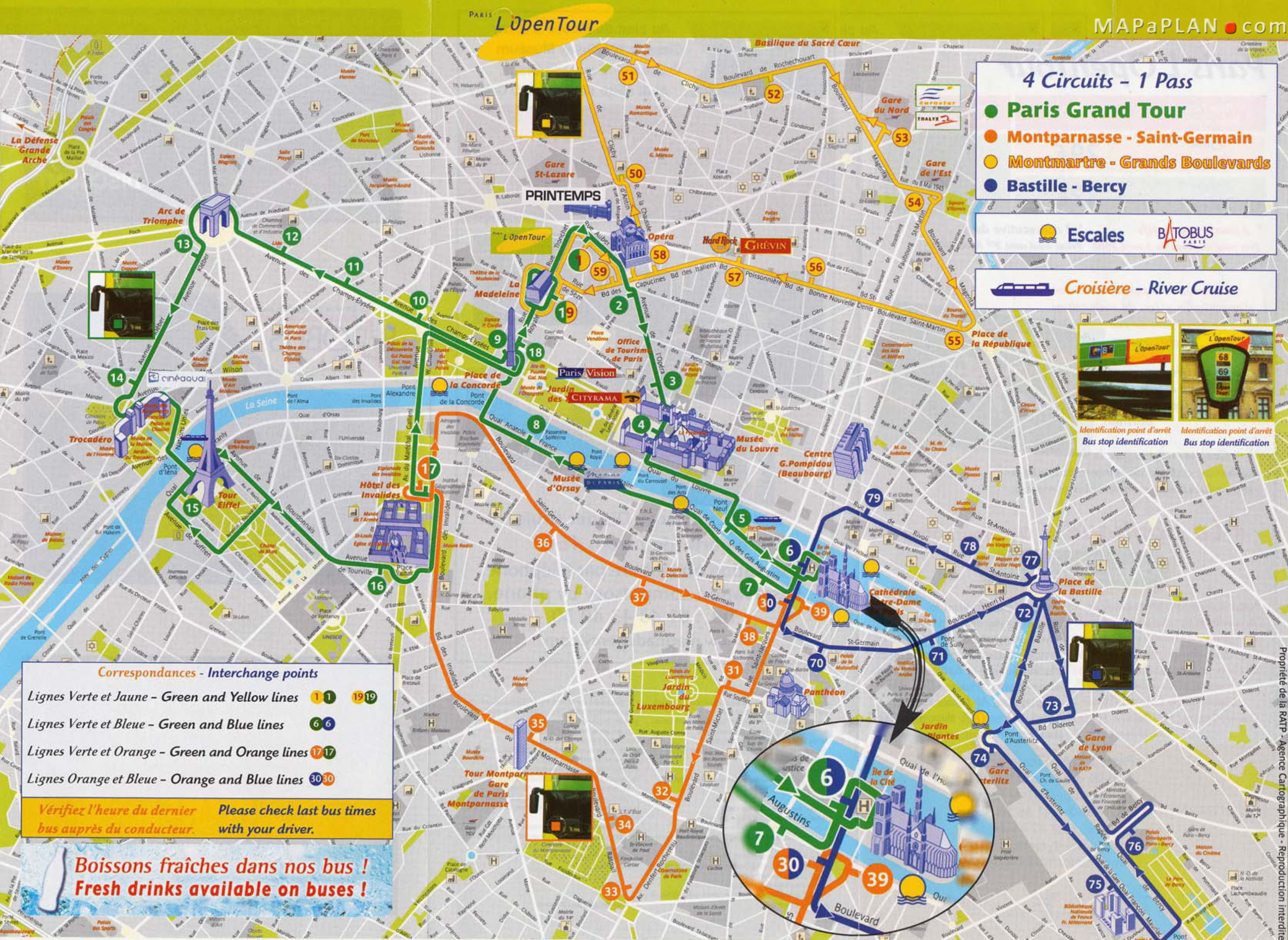 Paris Map Tourist Attractions