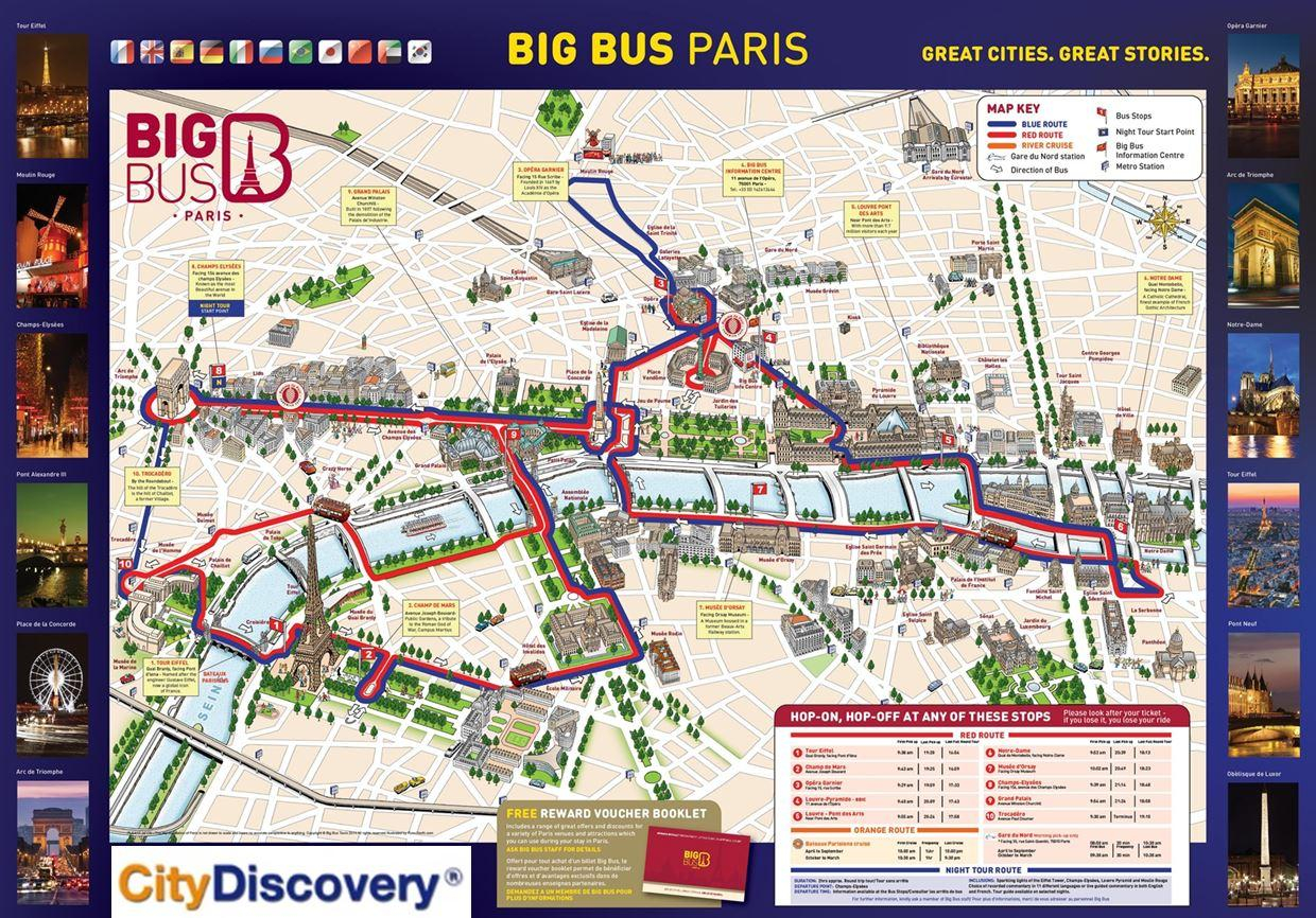 Paris Red Bus Tour Map Red Bus Paris Route Map le de 