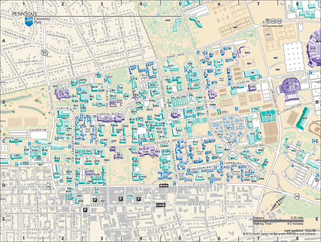 Penn State University Park Campus Map Printable Map Penn State University Park Campus Map Printable Map