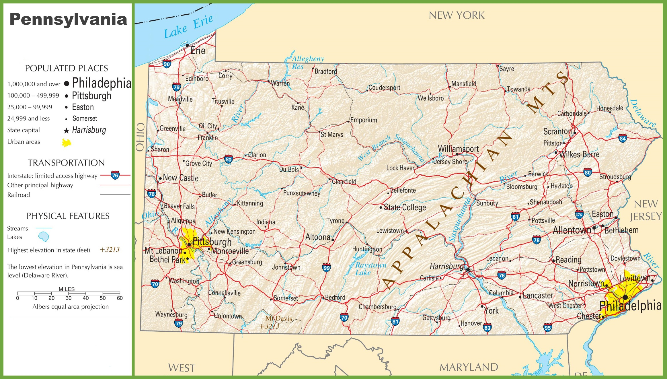 Pennsylvania Highway Map Pennsylvania Highway Map