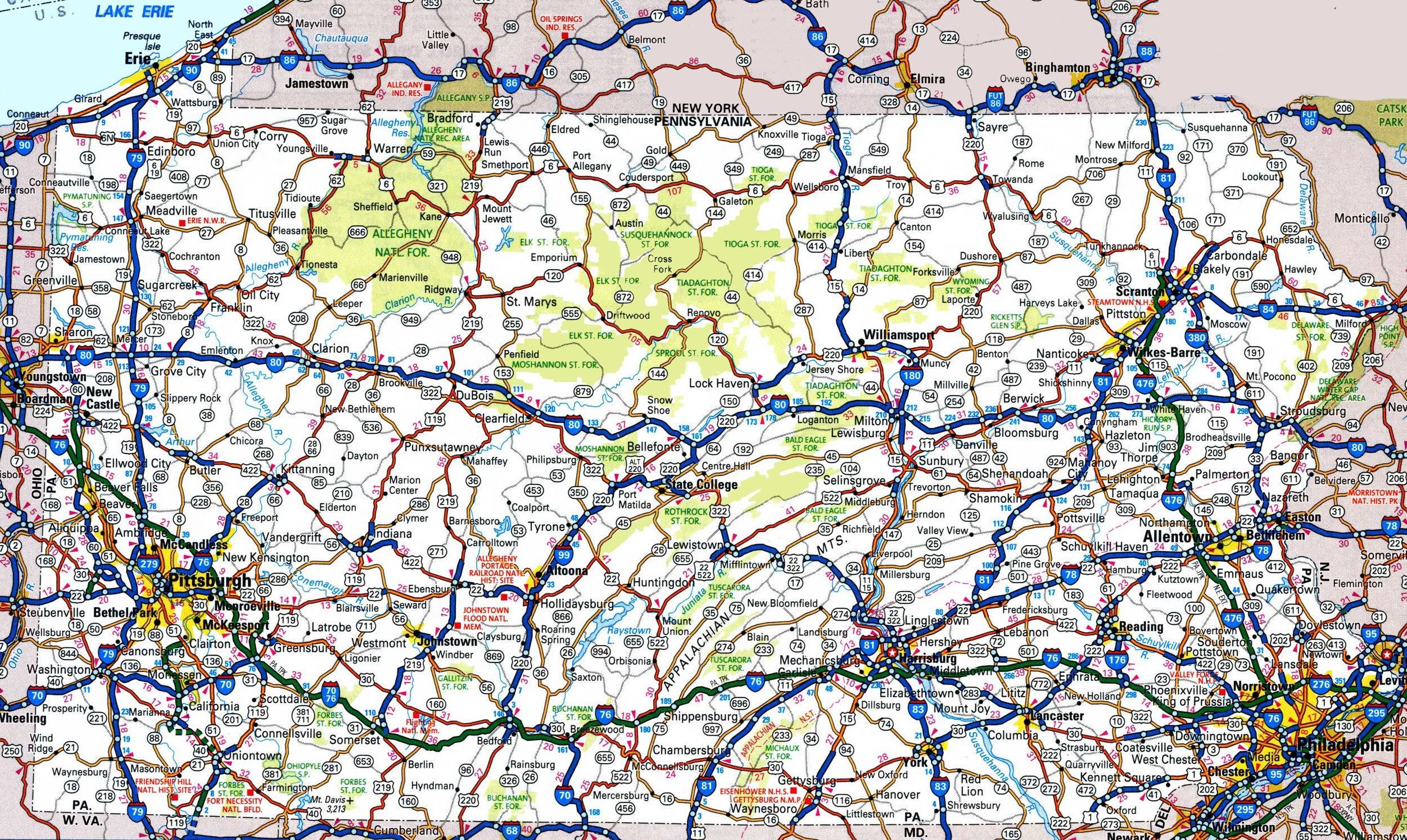 Pennsylvania Road Map Pennsylvania Road Map