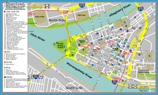 Pittsburgh Map Tourist Attractions TravelsFinders Com Pittsburgh Map Tourist Attractions TravelsFinders Com