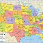 Printable Large Attractive Cities State Map Of The USA