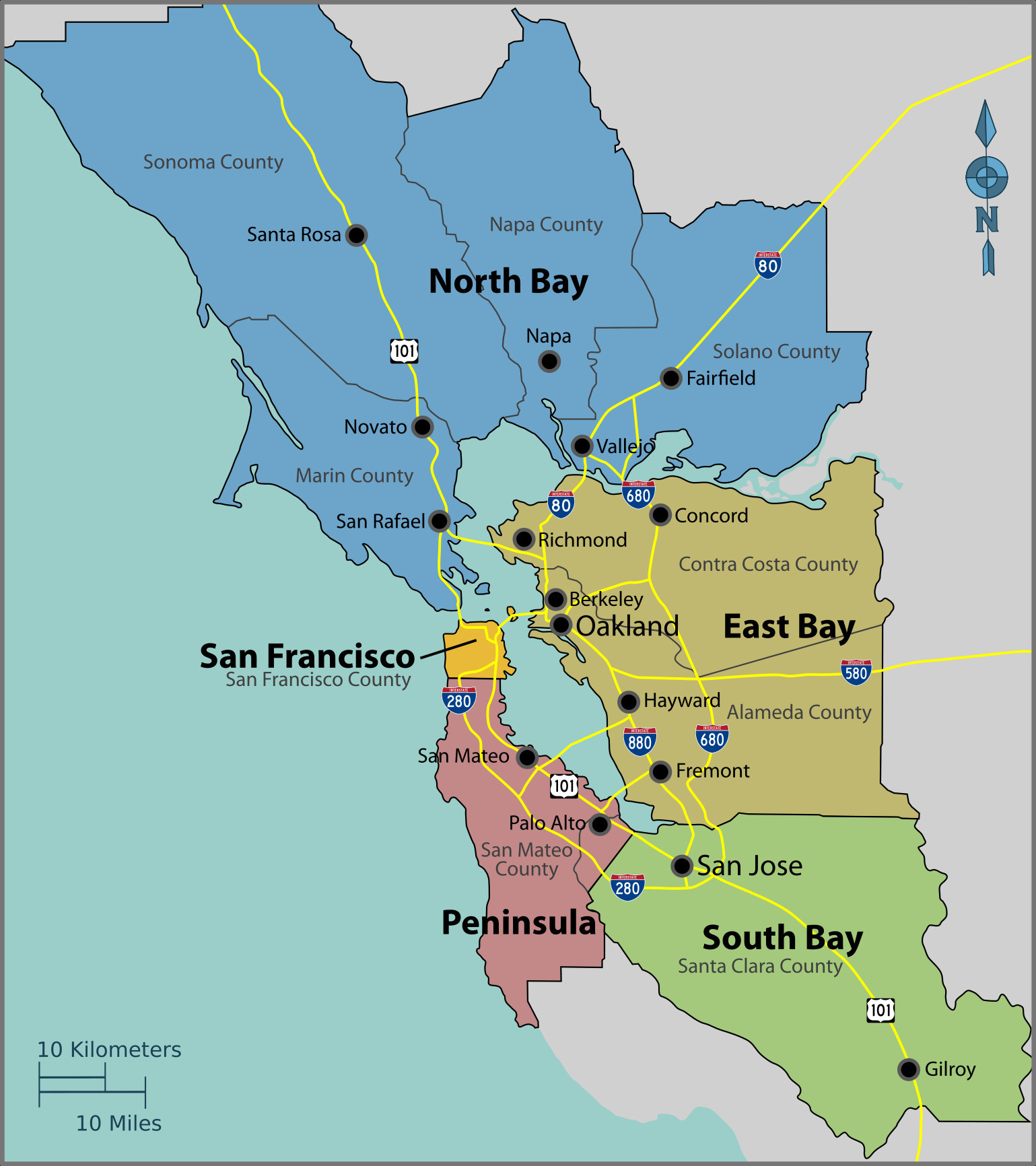 Printable Map Of San Francisco Bay Area Printable Maps