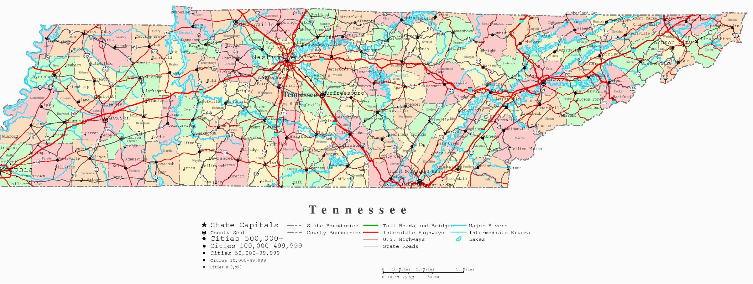 Printable Map Of Tennessee Counties