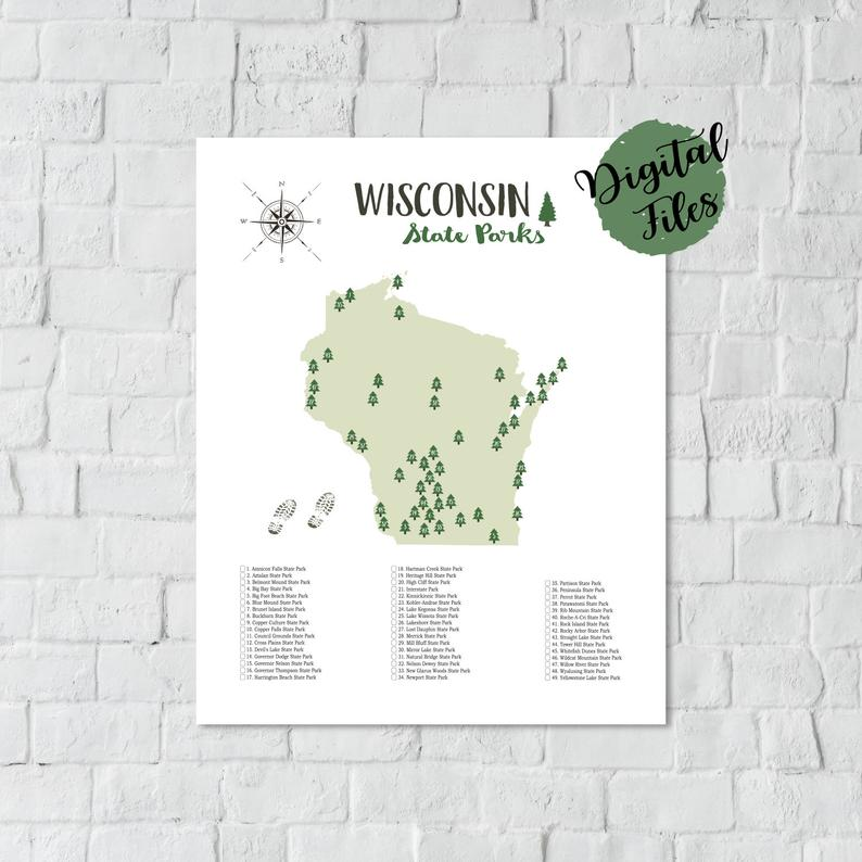 PRINTABLE Wisconsin State Parks Map State Parks Of 