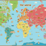 Printable World Map For Kids Maps Inside Of The