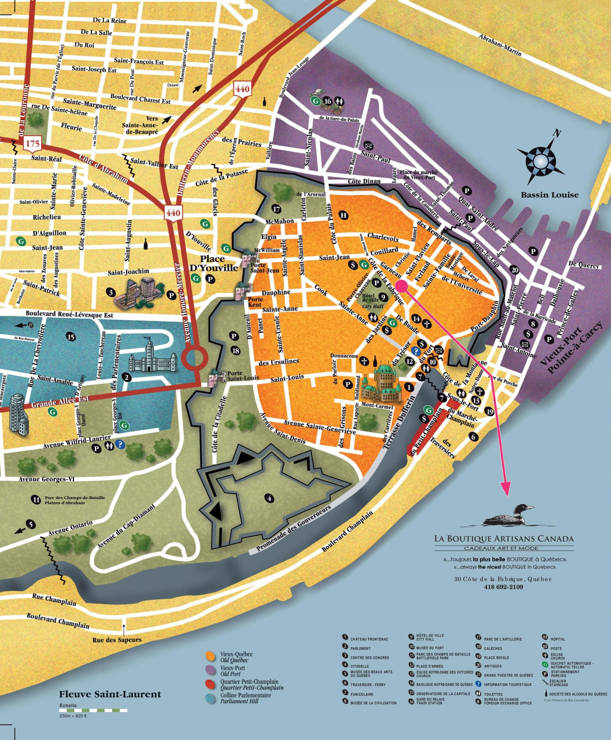 Quebec City Sightseeing Map Quebec City Sightseeing Map