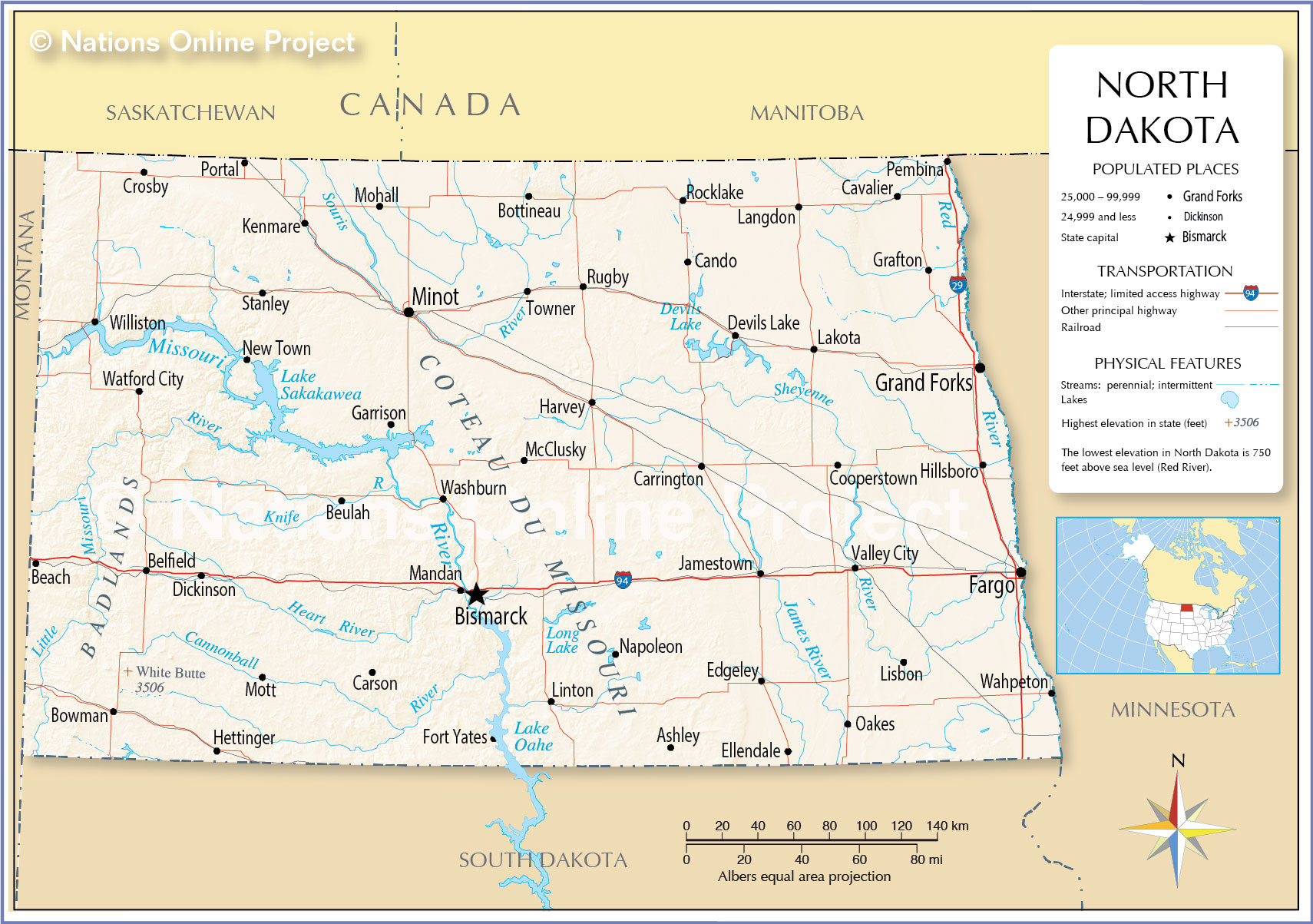 Reference Maps Of North Dakota USA Nations Online Project Reference Maps Of North Dakota USA Nations Online Project