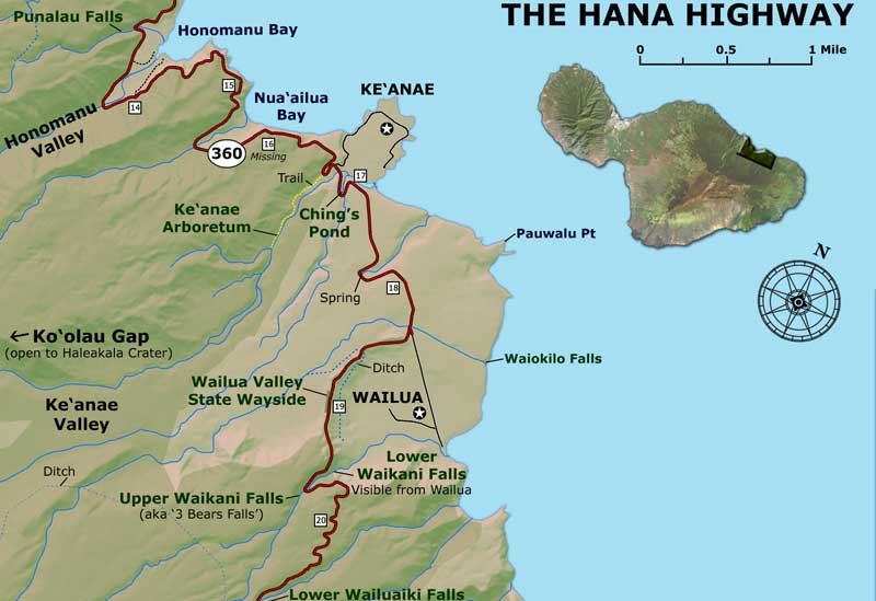 Road To Hana Map Road To Hana Map