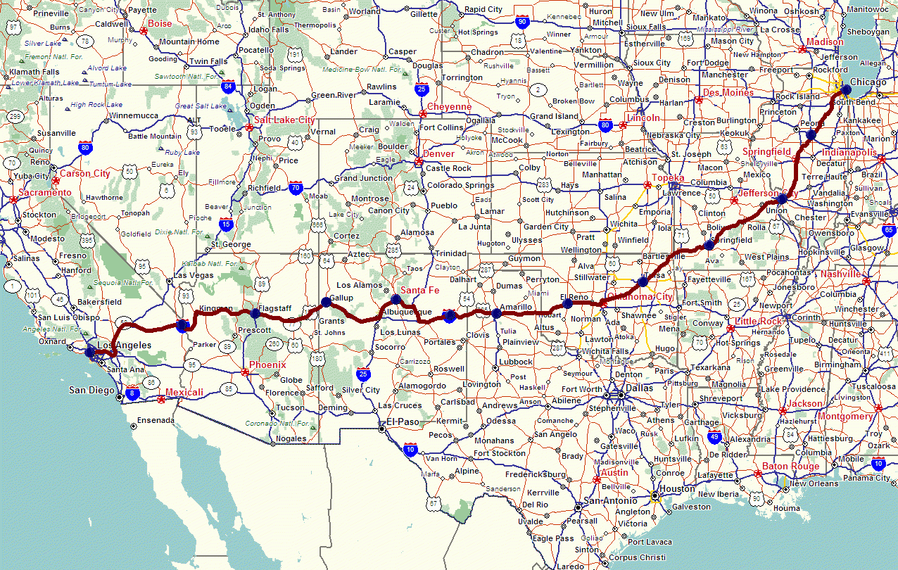 Route 66 Map List Of Love Route 66 Map List Of Love