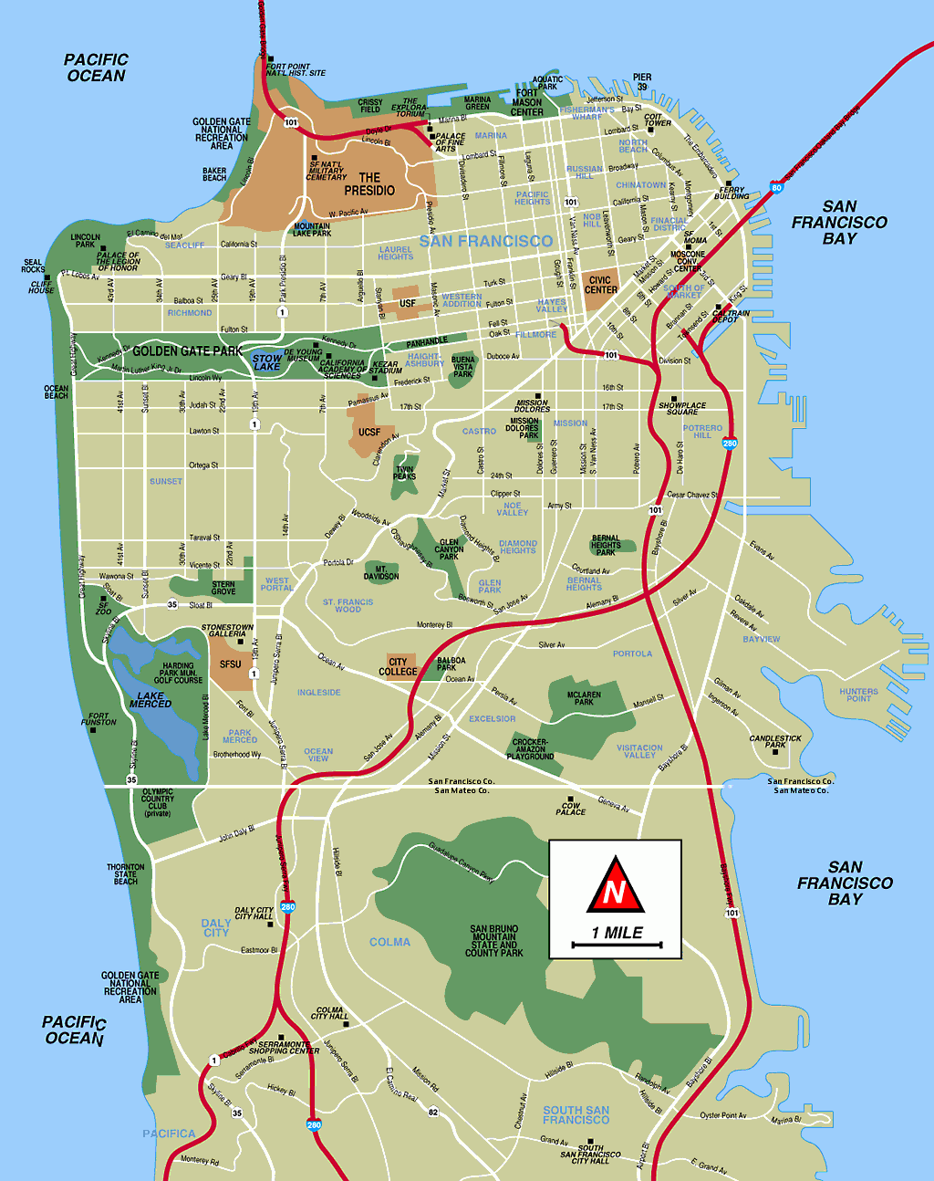 San Francisco Map Free Printable Maps San Francisco Map Free Printable Maps