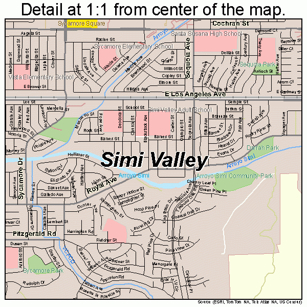 Simi Valley California Street Map 0672016