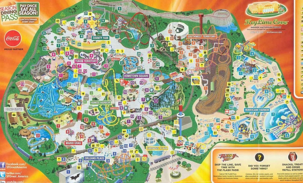 Six Flags Great America Printable Park Map Printable Maps