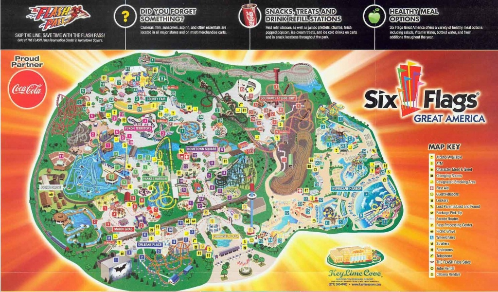 Six Flags Great America Printable Park Map Printable Maps