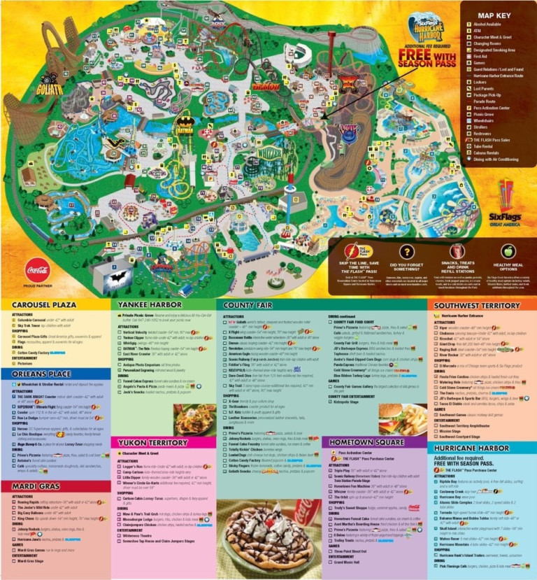 Six Flags Great America Printable Park Map Printable Maps