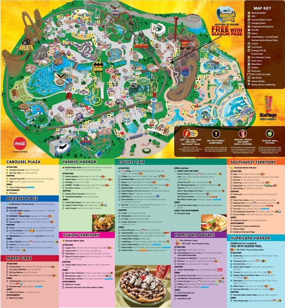 Six Flags Great America Printable Park Map Printable Maps