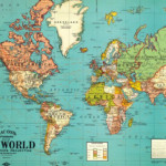 SMALL Vintage World Digital Map PRINTABLE Map For Nursery