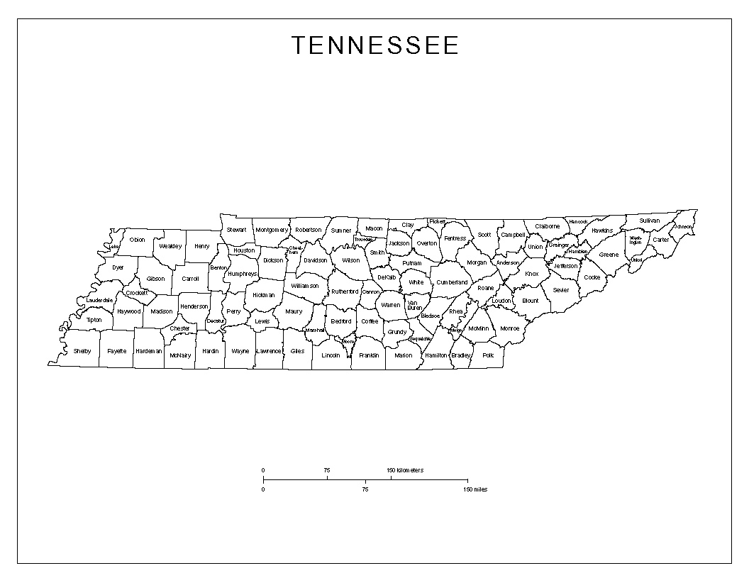 Tennessee Labeled Map