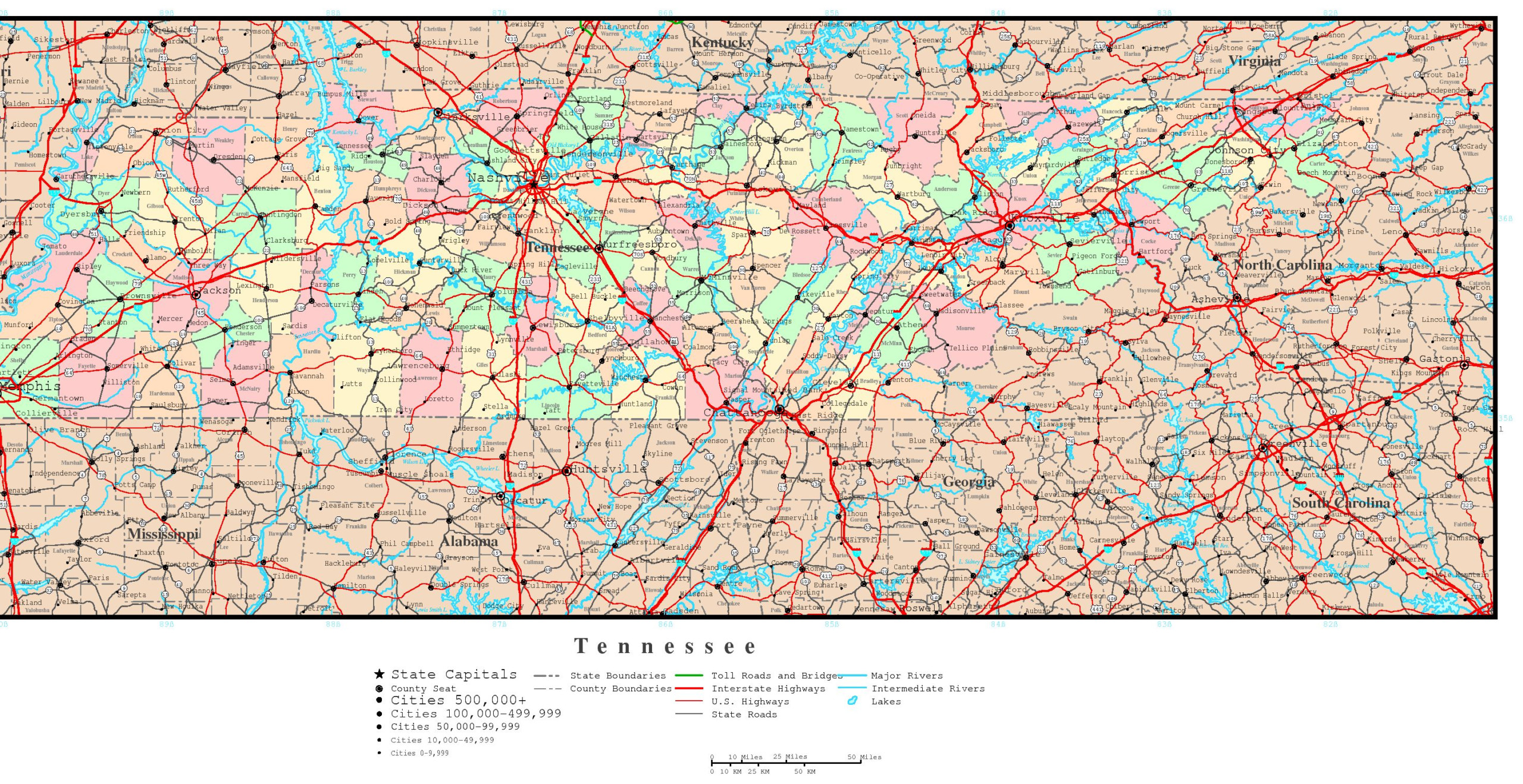 Tennessee Political Map