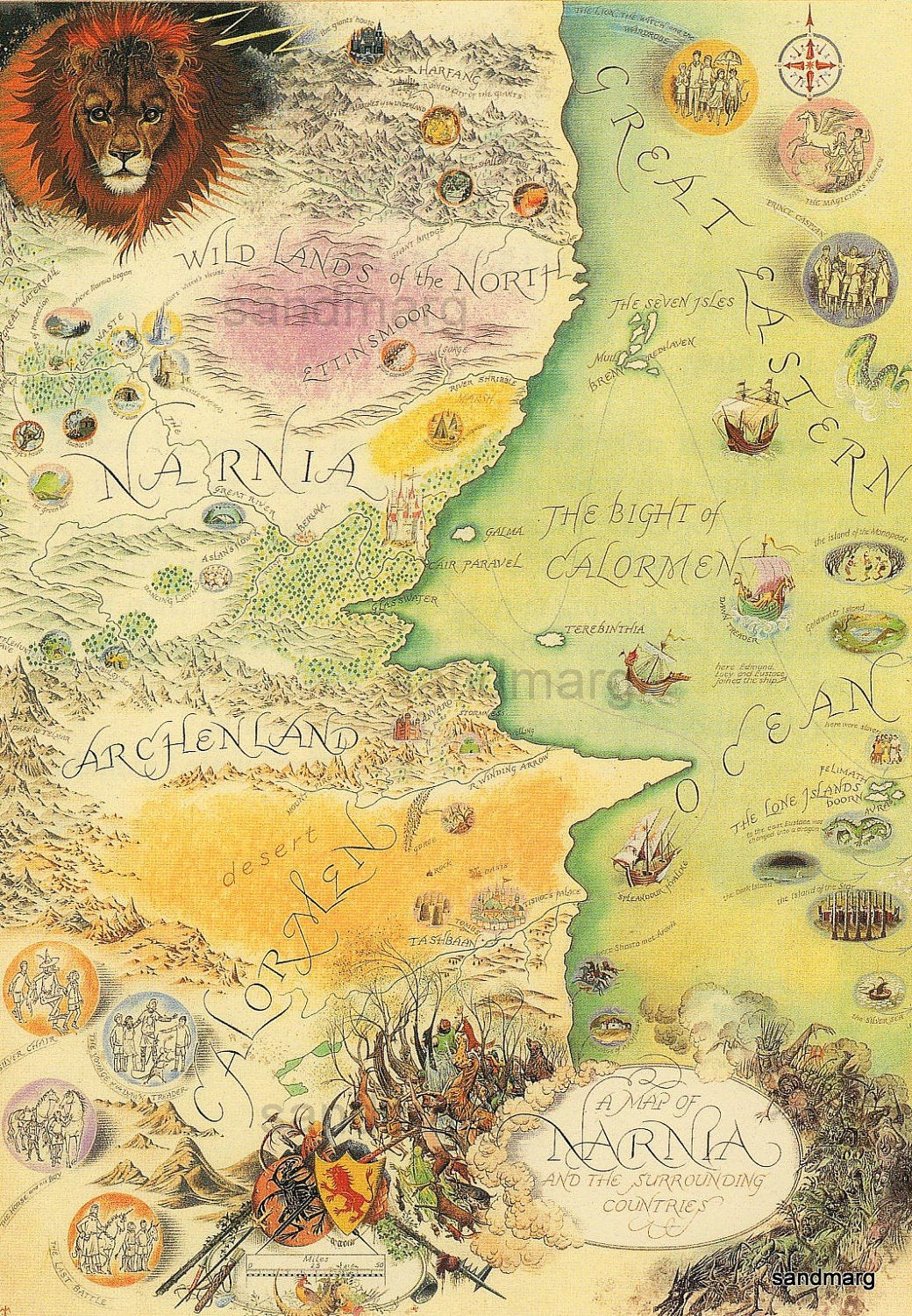 The Lion The Witch And The Wardrobe Map Of Narnia And The