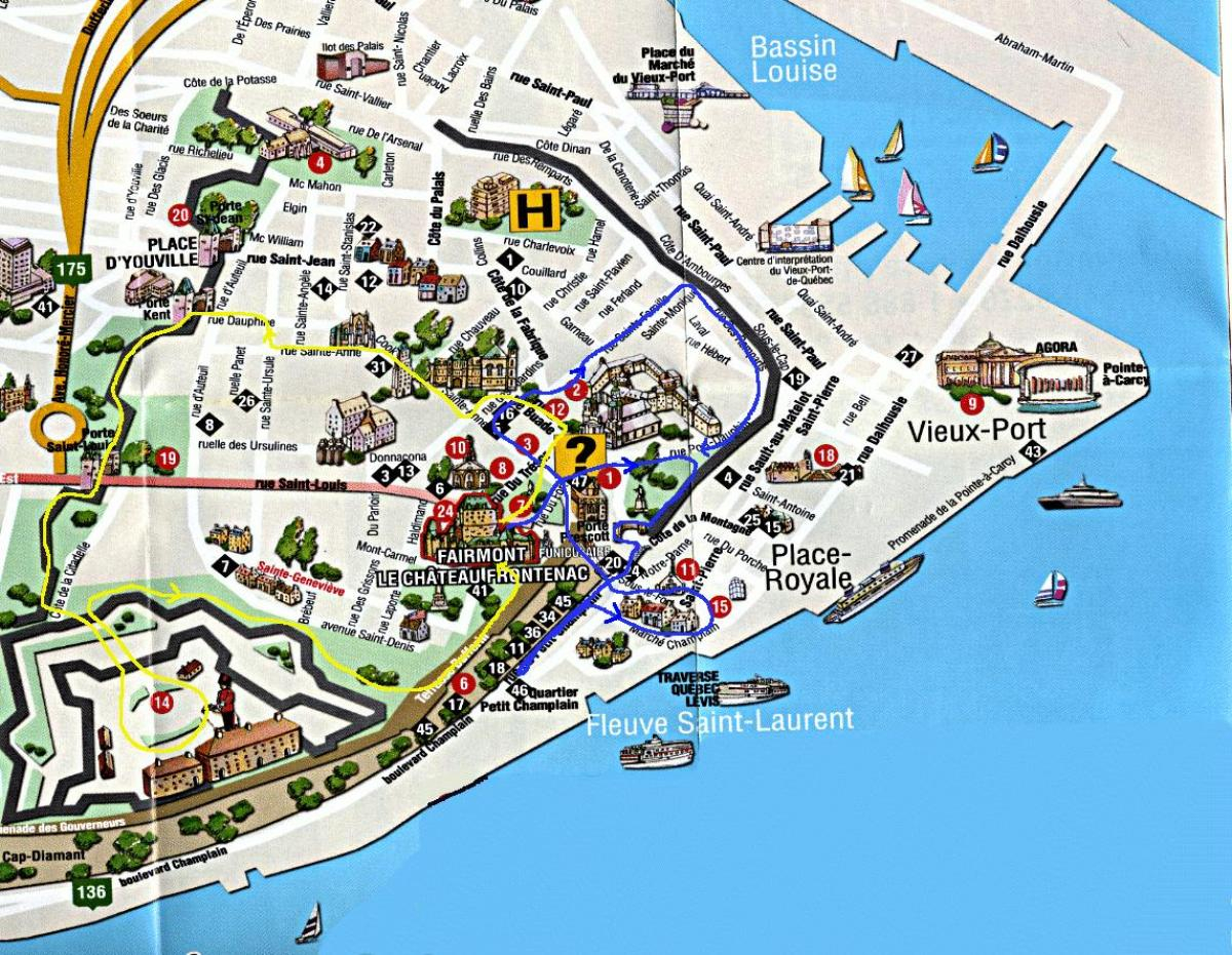 Tourist Map Of Old Quebec City Map Of Old Quebec With 