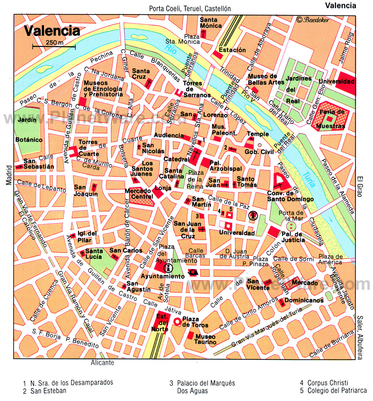 Tourist Map Of Valencia City Center Valencia City Center 