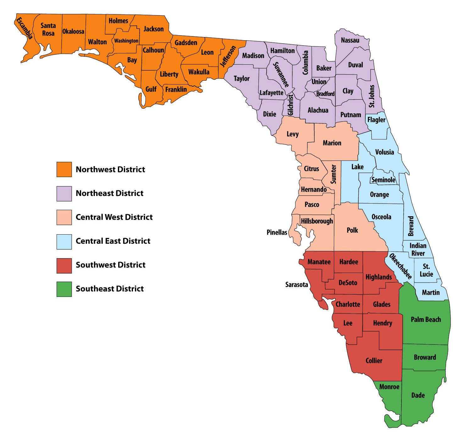 Printable Florida County Map – Printable Map of The United States