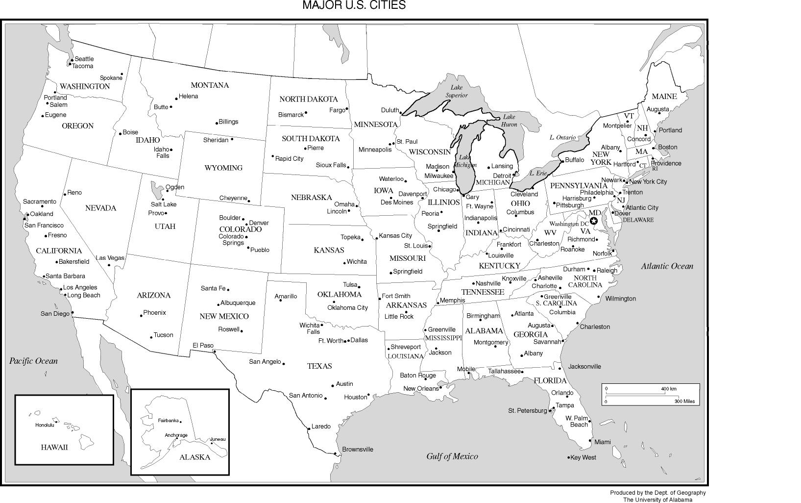 United States Labeled Map