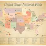 United States National Parks Map Push Pin Map Of The US