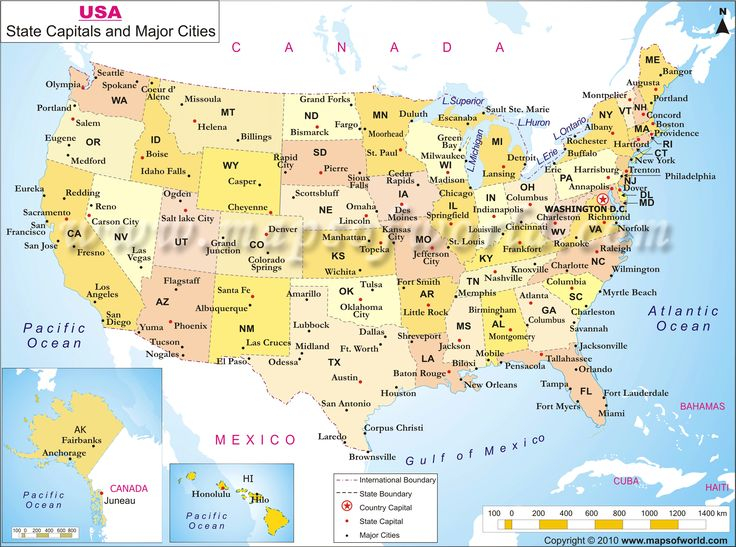 US Map With Major Cities United States Map
