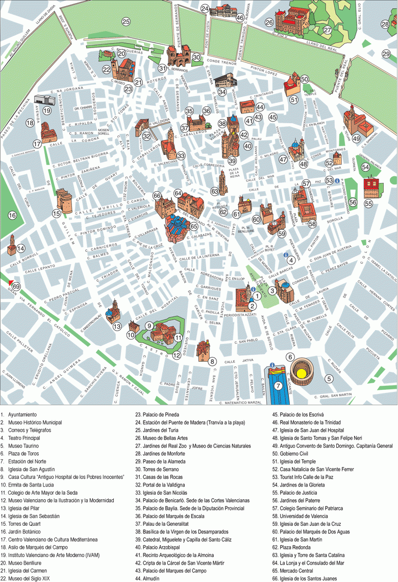 Valencia Tourist Map Full Size Gifex