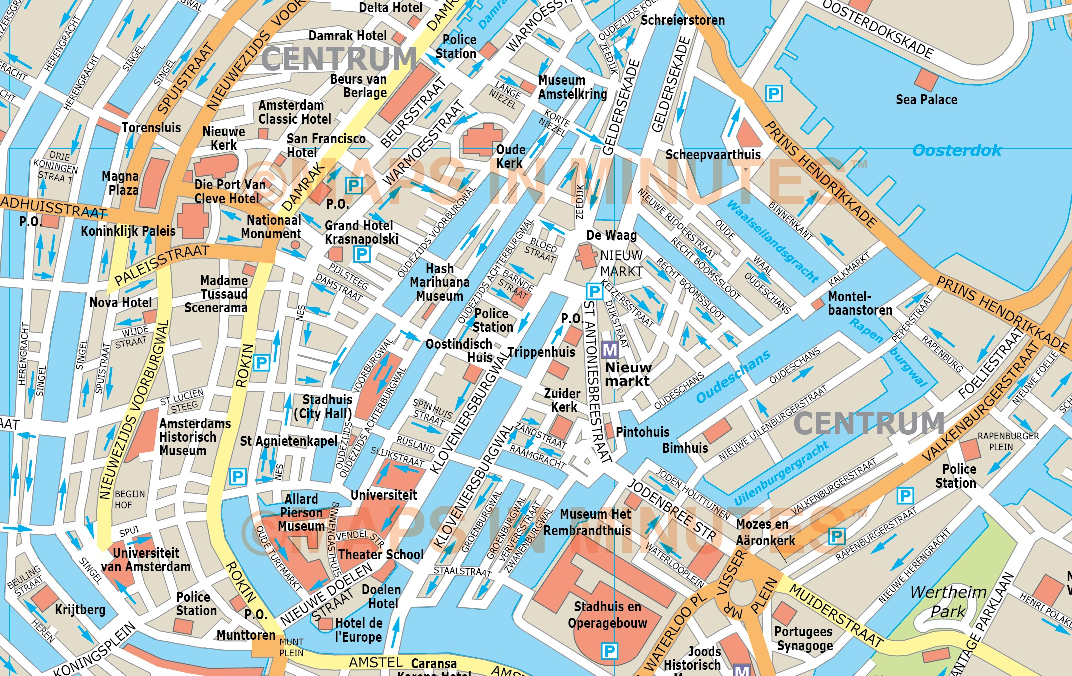 Vector Amsterdam City Map In Illustrator And PDF Digital 