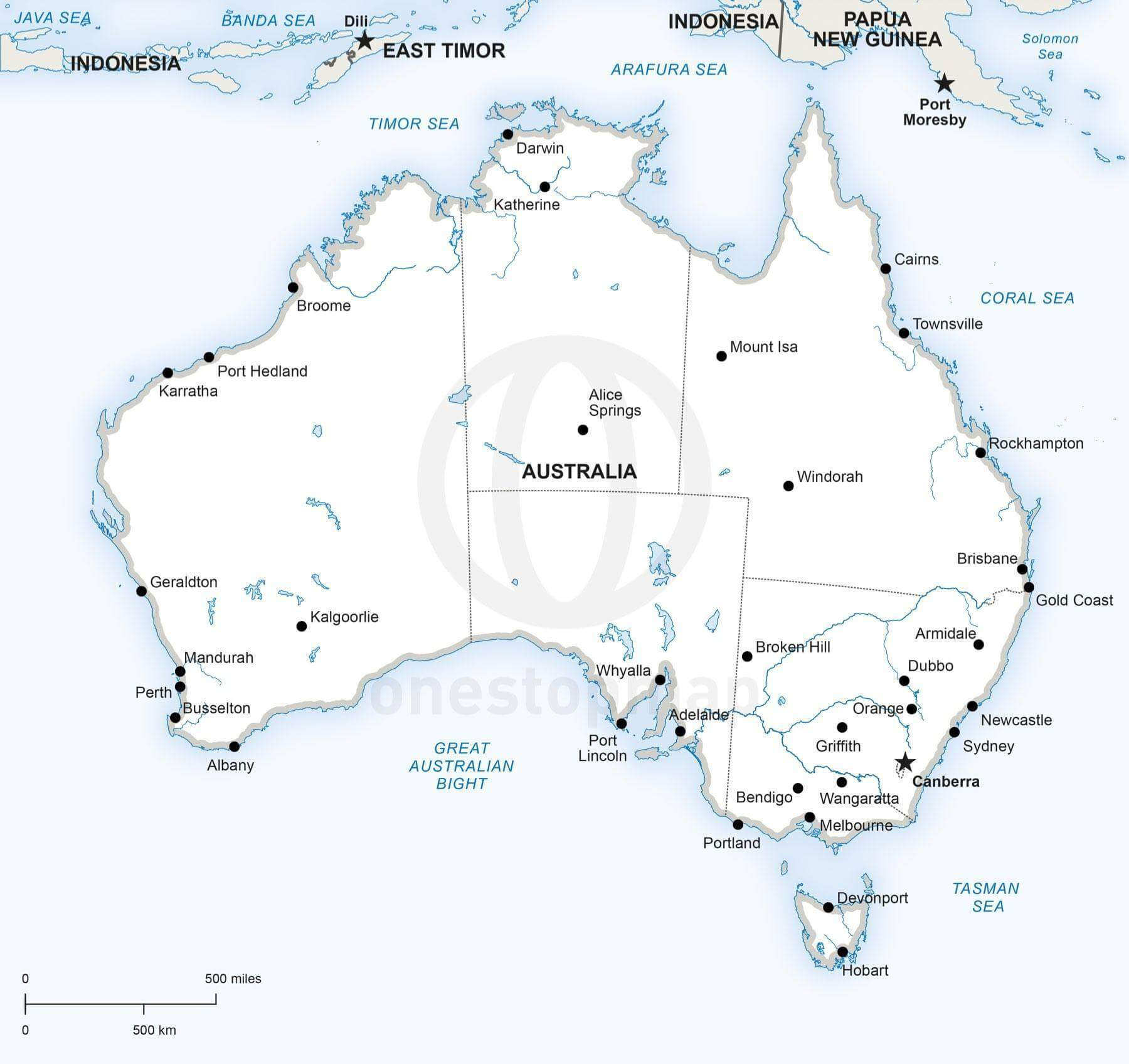 Vector Map Of Australia Political One Stop Map