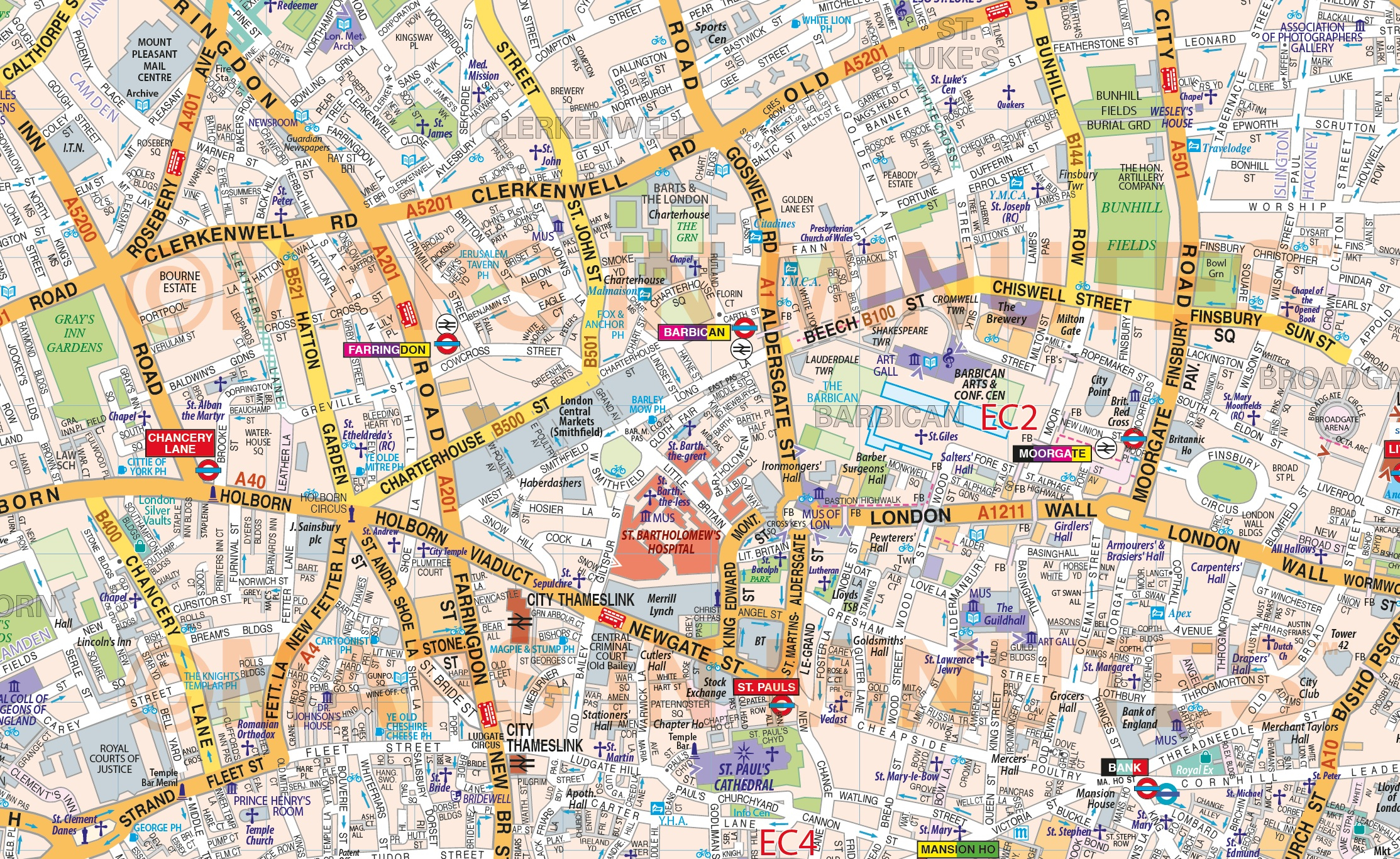 VINYL Central London Street Map Large Size 1 2m D X 1 67m W