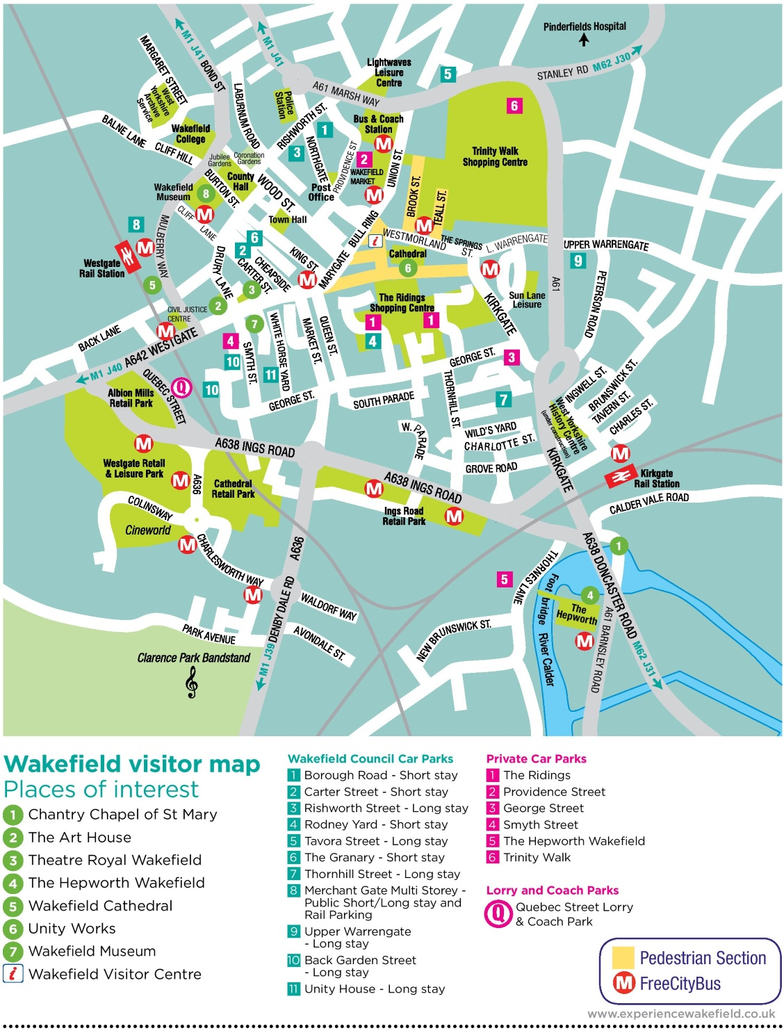 Wakefield Tourist Map Wakefield Tourist Map