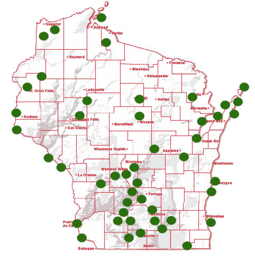 Wisconsin State Campgrounds Map Printable Map