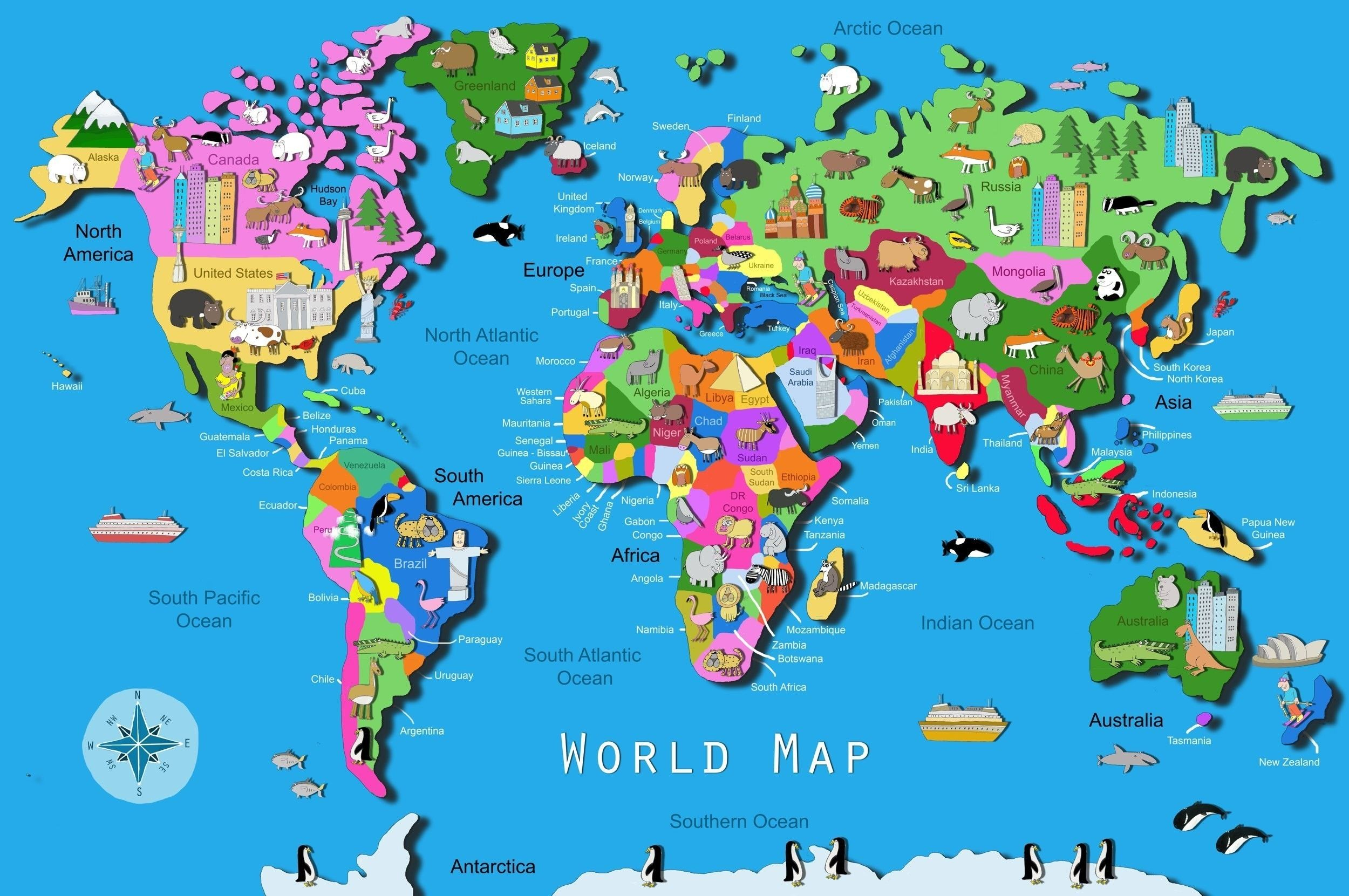 World Map Download Big Size Fresh World Map Kids Printable 