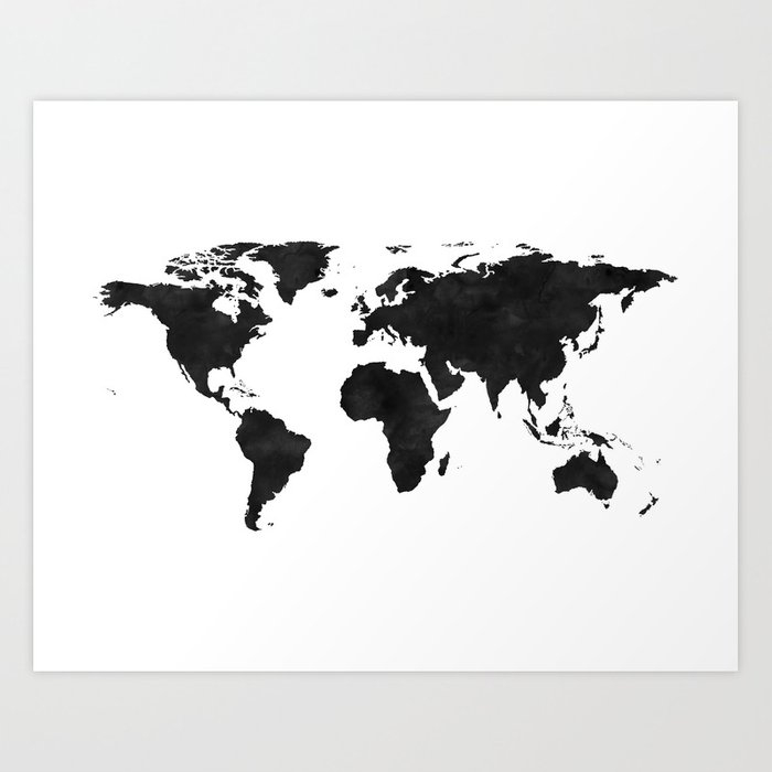 World Map Wall Art World Map Canvas World Map Print World