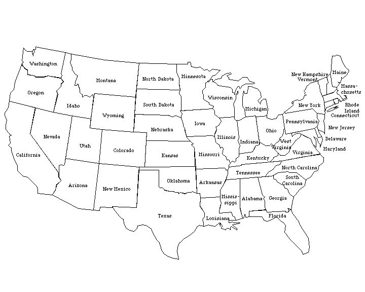 A Printable Map Of The United States Of America Labeled 