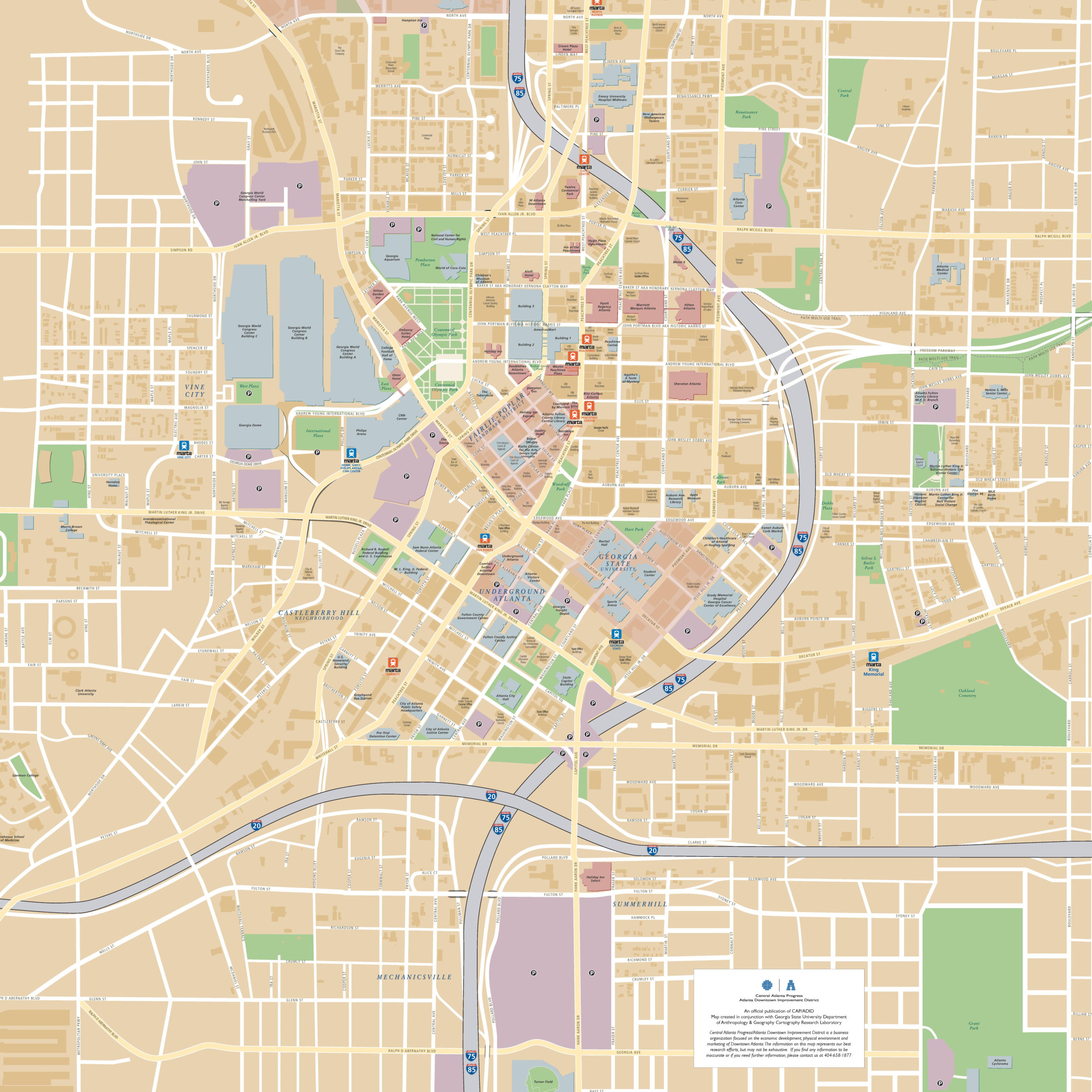 Atlanta Downtown Map Atlanta Downtown Map
