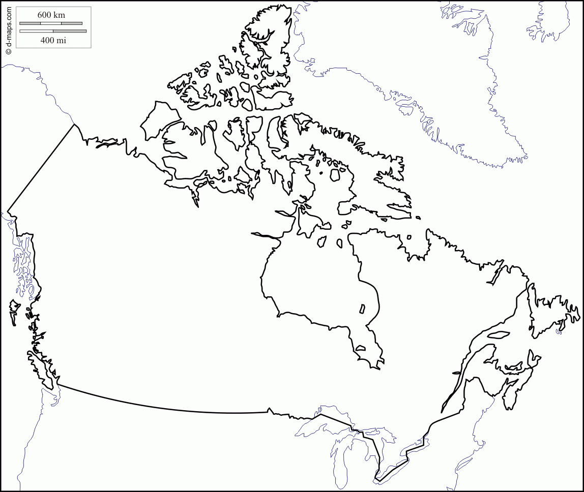 Blank Canada Map Free Printable Maps Simple Outline Of 