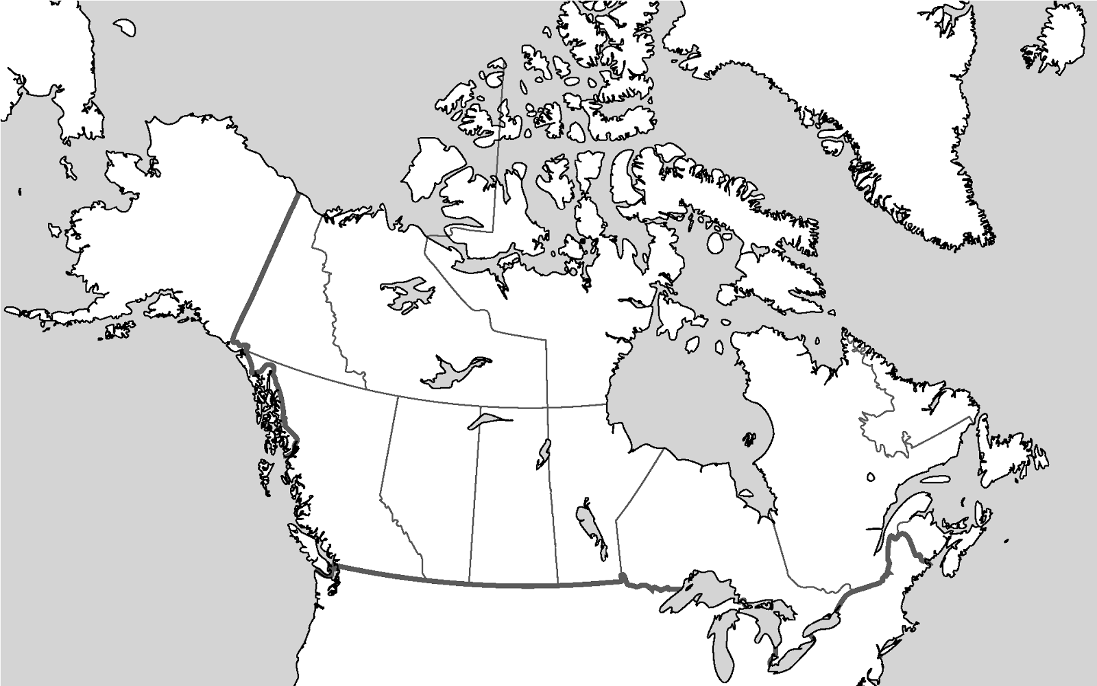 Blank Canada Map Free Printable Maps