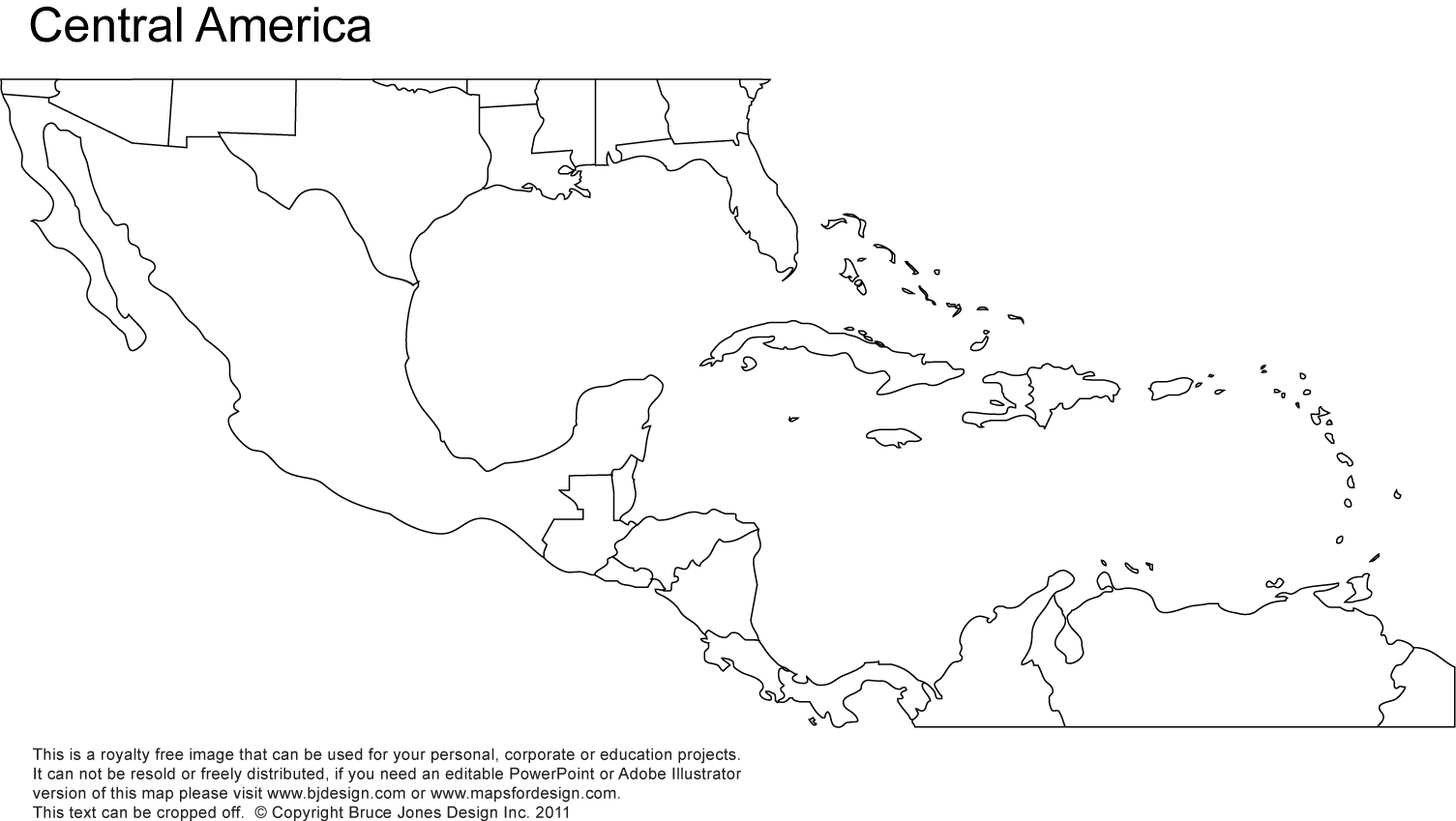 Blank Map Of Central America And Mexico 