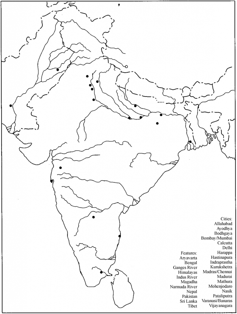 Blank River Map Of India Icse Geography For India River 