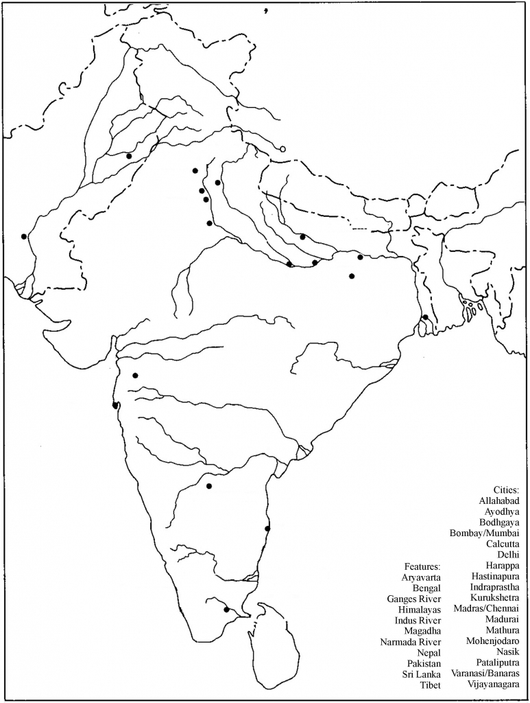 Blank River Map Of India Icse Geography For India River Blank River Map Of India Icse Geography For India River