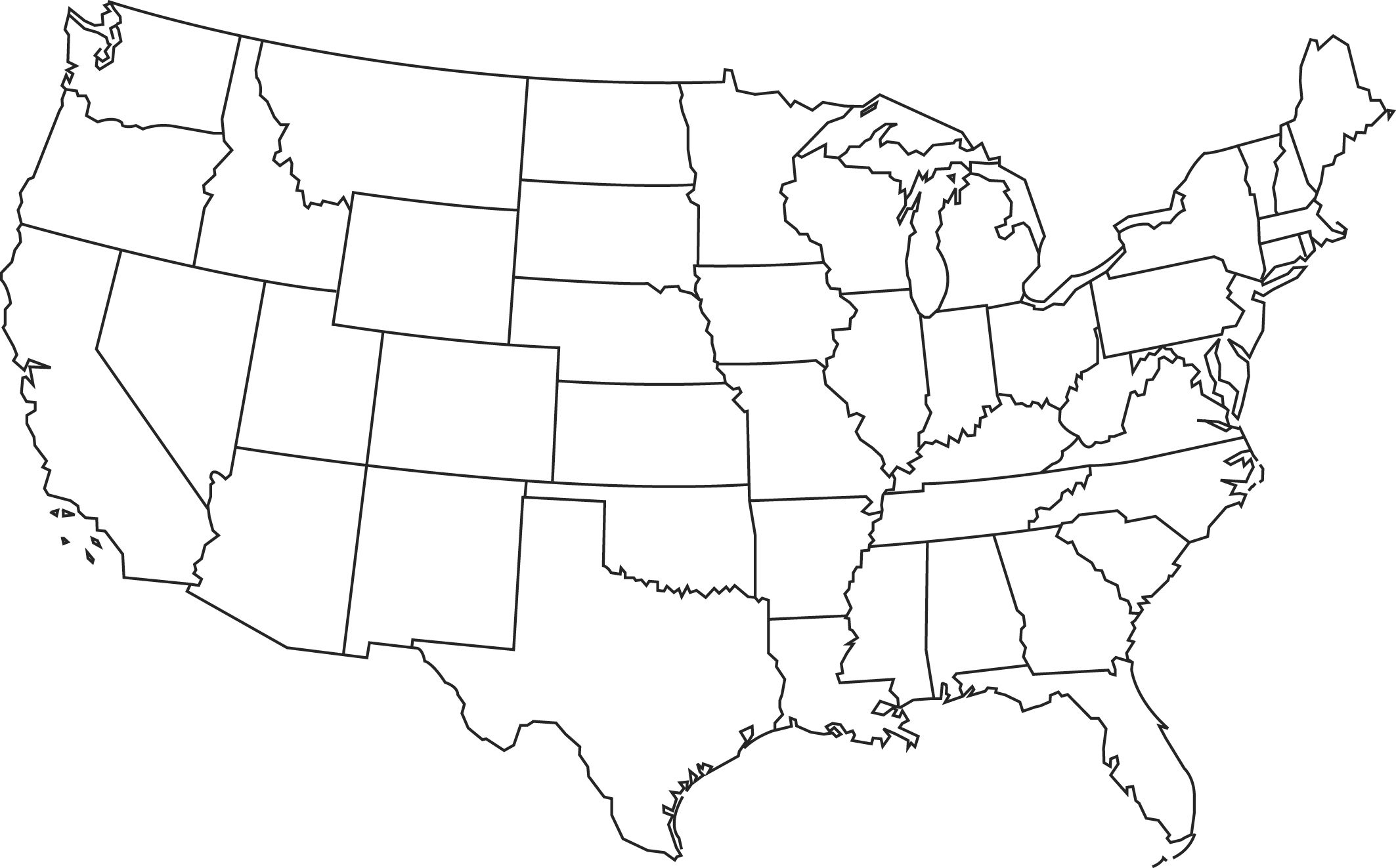 Blank Us Map Clipart Map Outline United States Map Us 