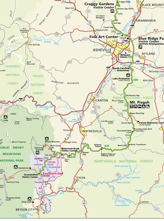 Blue Ridge Parkway Map NC