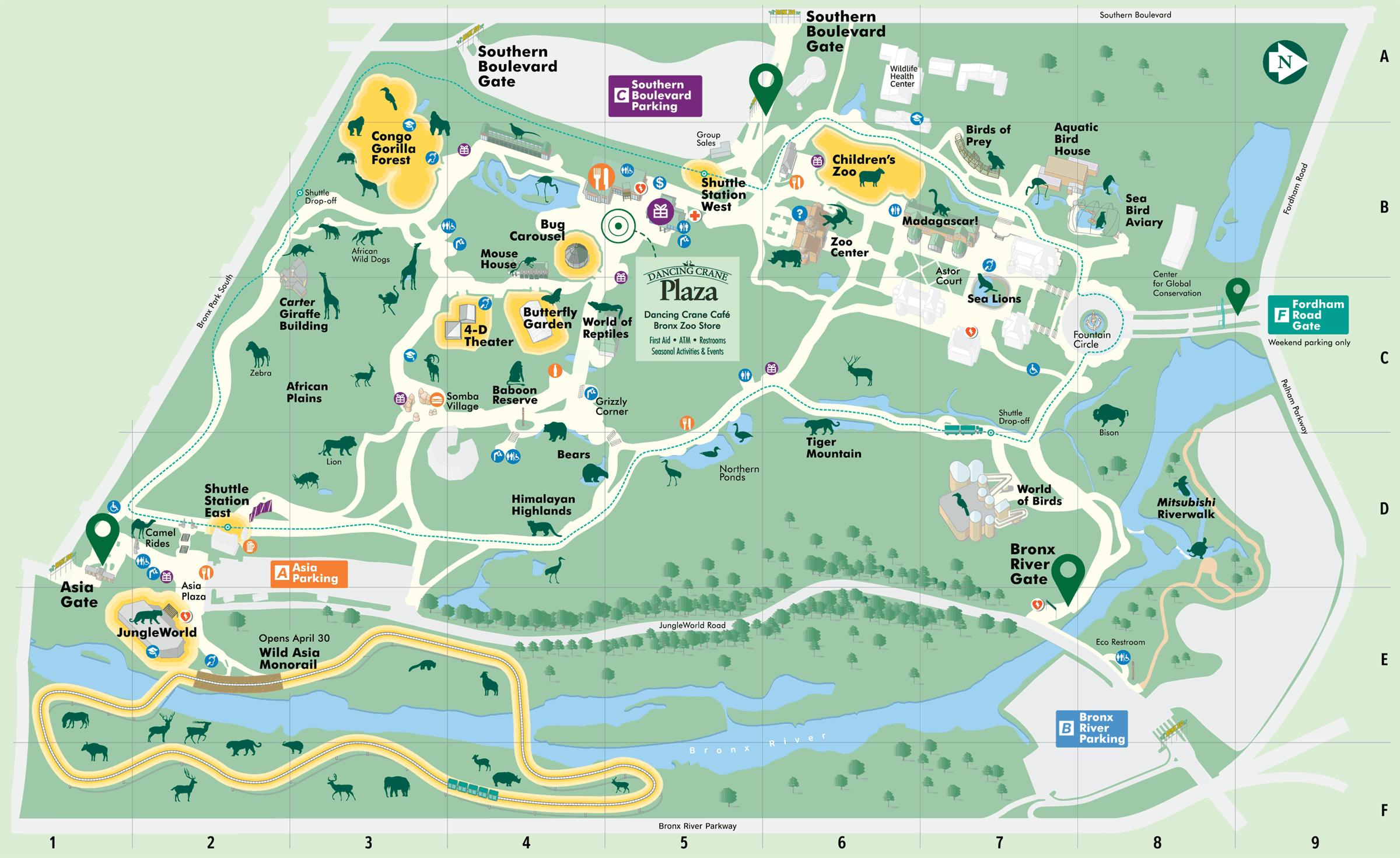 Bronx Zoo Map Printable Map Of Bronx Zoo New York USA Bronx Zoo Map Printable Map Of Bronx Zoo New York USA